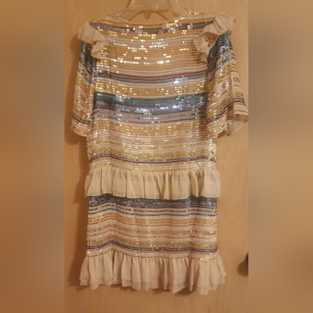 Tularosa multi colors sequence mini parry dress size xs - Picture 3 of 5